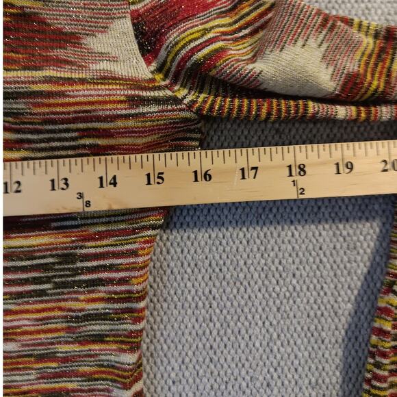 Rocawear Off The Shoulder Knit Top Medium Multicolor Striped Stretch Shawl Neck - Picture 12 of 16